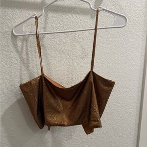 Sequin Brown Cami Top